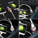 Caricatore rapido doppio USB QC3.0 in lega di alluminio Diamond per auto, QC3.0