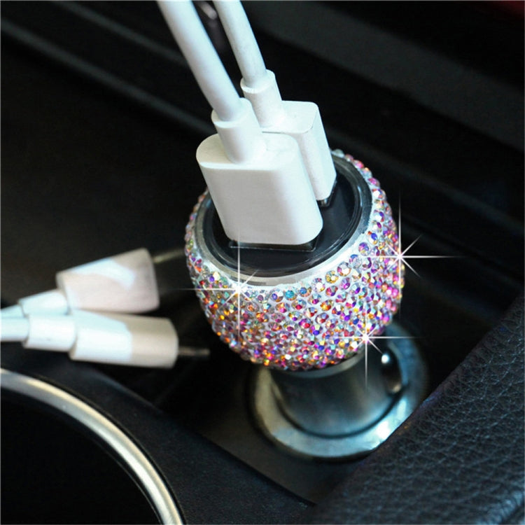 Caricatore rapido doppio USB QC3.0 in lega di alluminio Diamond per auto, QC3.0