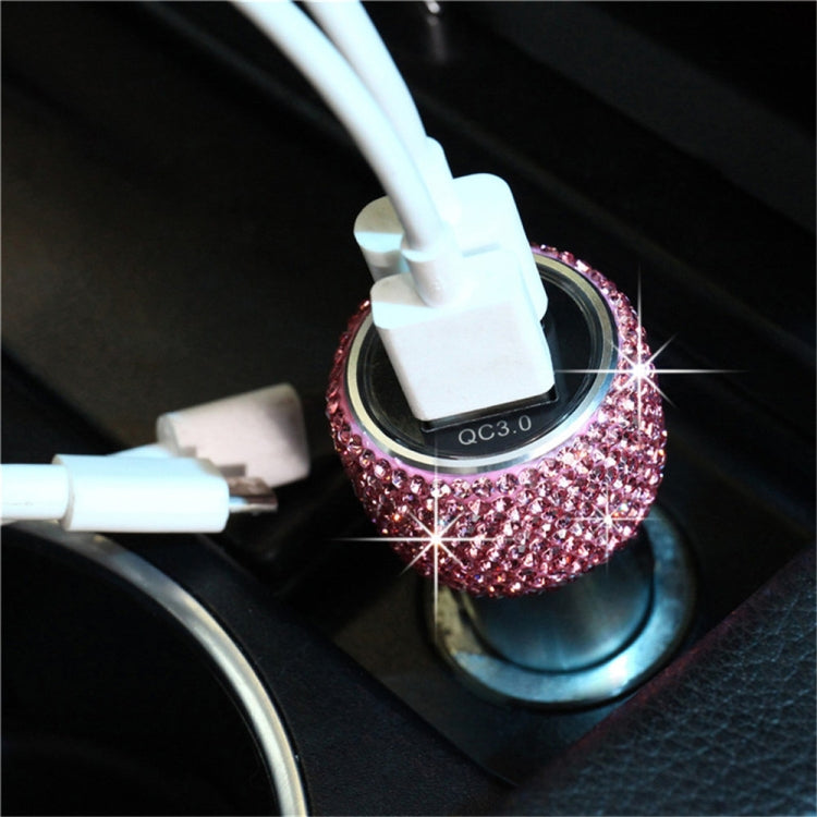 Caricatore rapido doppio USB QC3.0 in lega di alluminio Diamond per auto, QC3.0