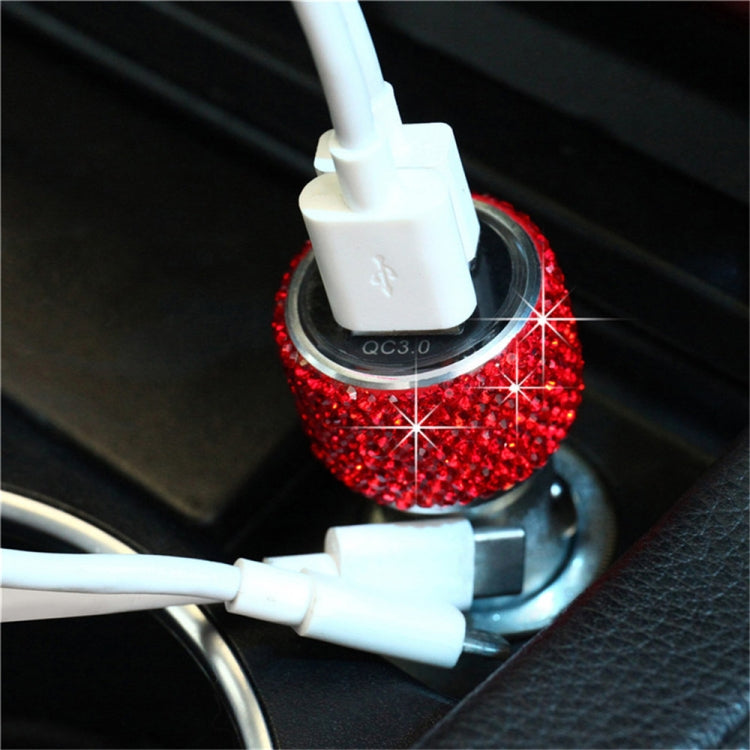 Caricatore rapido doppio USB QC3.0 in lega di alluminio Diamond per auto, QC3.0