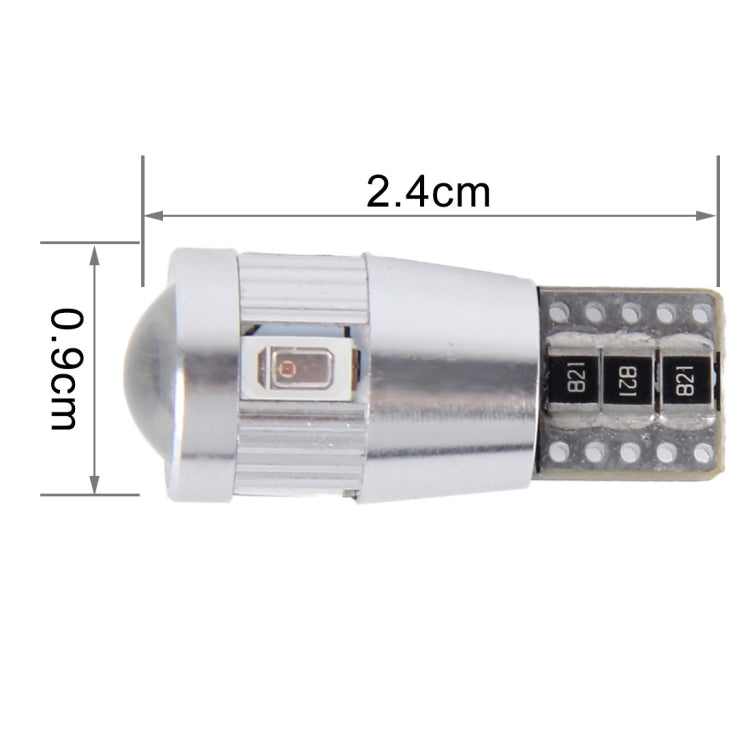 2 pezzi T10 3W 6 LED SMD-5630 Lampada per luci di ingombro per auto Canbus senza errori, DC 12V, 6 SMD-5630 LEDs