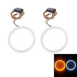 2 pezzi da 2,5 pollici 3 W luce bianca + luce gialla per auto Angel Eyes, DC 12 V Lunghezza cavo: 50 cm, 2.5inch