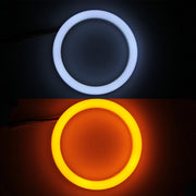 2 pezzi da 2,5 pollici 3 W luce bianca + luce gialla per auto Angel Eyes, DC 12 V Lunghezza cavo: 50 cm, 2.5inch