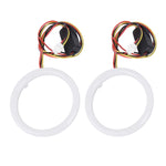 2 PZ 3 pollici 6 W Luce bianca + Luce gialla Angel Eyes per auto, DC 12 V Lunghezza cavo: 50 cm, 3inch