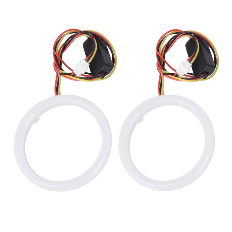 2 PZ 3 pollici 6 W Luce bianca + Luce gialla Angel Eyes per auto, DC 12 V Lunghezza cavo: 50 cm, 3inch
