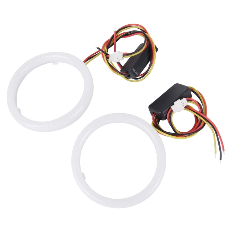 2 PZ 3 pollici 6 W Luce bianca + Luce gialla Angel Eyes per auto, DC 12 V Lunghezza cavo: 50 cm, 3inch