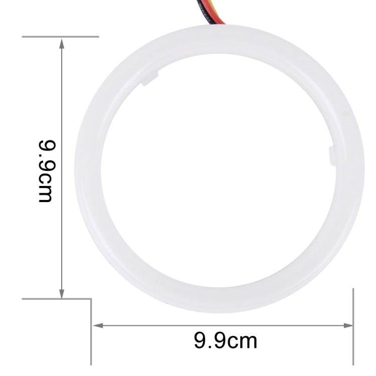 2 PZ 3 pollici 6 W Luce bianca + Luce gialla Angel Eyes per auto, DC 12 V Lunghezza cavo: 50 cm, 3inch