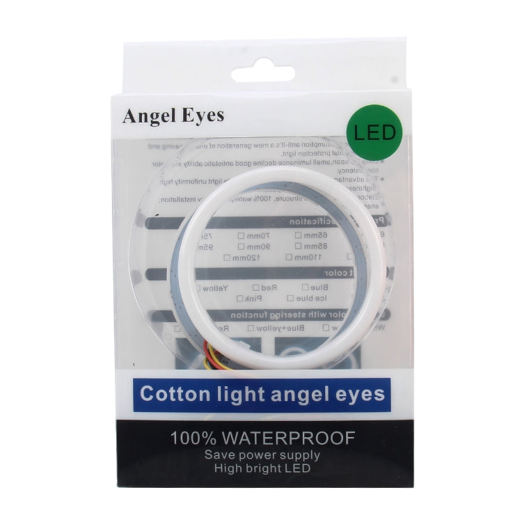 2 PZ 3 pollici 6 W Luce bianca + Luce gialla Angel Eyes per auto, DC 12 V Lunghezza cavo: 50 cm, 3inch