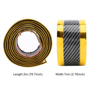 Adesivo decorativo per striscia decorativa per soglia portiera auto in fibra di carbonio placcata universale, dimensioni: 7 cm x 2 m, 7CM x 2M (Gold), 7CM x 2M (Red), 7CM x 2M (Silver)