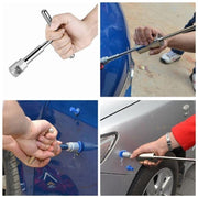 Kit di attrezzi per riparazione auto 19 in 1 Kit di attrezzi per riparazione ammaccature senza vernice Rimozione grandine Argento T Bar Kit di attrezzi per riparazione ammaccature con martello scorrevole, 19 PCS Silver T Bar