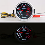 Indicatore turbo boost a luce bianca LED modificato per auto universale da 52 mm 12 V, White Light
