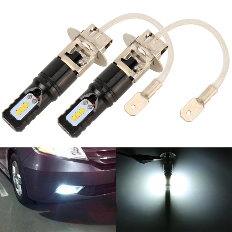2 fendinebbia LED per auto H3 DC12V / 4,5 W / 6000 K / 360LM con 6 perline lampada CSP, luce bianca, H3 (Black), H3 (Silver)