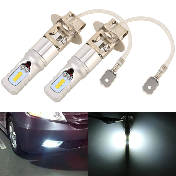 2 fendinebbia LED per auto H3 DC12V / 4,5 W / 6000 K / 360LM con 6 perline lampada CSP, luce bianca, H3 (Black), H3 (Silver)