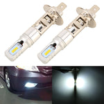 Fendinebbia LED per auto H1 DC12V / 4,5 W / 6000 K / 360 LM da 2 pezzi con 6 perline lampada CSP, luce bianca, H1 (Black), H1 (Silver)