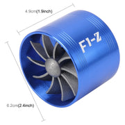 Kit set di ventole per caricabatterie turbo turbo per aspirazione aria a turbina su un lato in acciaio inossidabile universale per auto, Single Side
