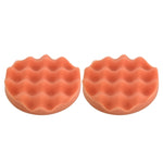 Spugna per cera per auto da 2 pezzi Spugna a forma rotonda e ondulata Spugna per ceretta ad alta densità, Dimensioni: 15 x 15 cm, 15 x 15cm