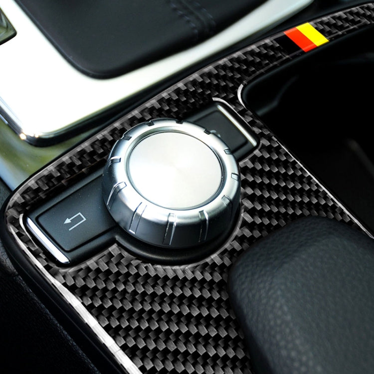 Auto Bandiera Tedesca In Fibra di Carbonio Guida A Sinistra Posizione del Cambio Pannello Adesivo Decorativo per Mercedes-Benz W204 2007-2013 / W212 2010-2012, Left Drive Gear Position (German Flag)