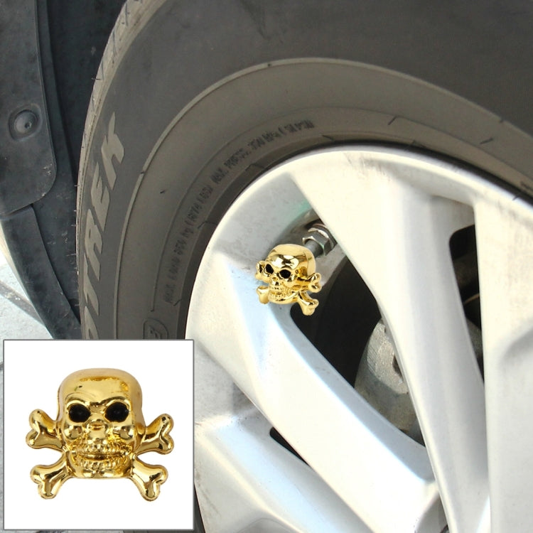 4 pezzi tappo benzina universale a forma di teschio coperchio boccaglio tappo serbatoio tappo pneumatico auto motore bicicletta tappi valvola pneumatici, Skull Shape