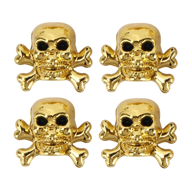 4 pezzi tappo benzina universale a forma di teschio coperchio boccaglio tappo serbatoio tappo pneumatico auto motore bicicletta tappi valvola pneumatici, Skull Shape