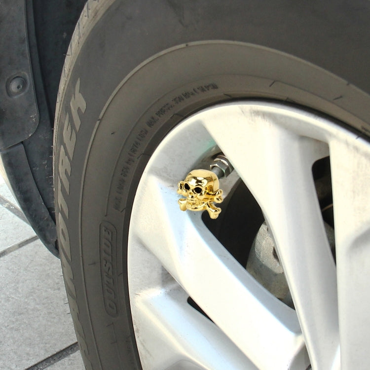 4 pezzi tappo benzina universale a forma di teschio coperchio boccaglio tappo serbatoio tappo pneumatico auto motore bicicletta tappi valvola pneumatici, Skull Shape