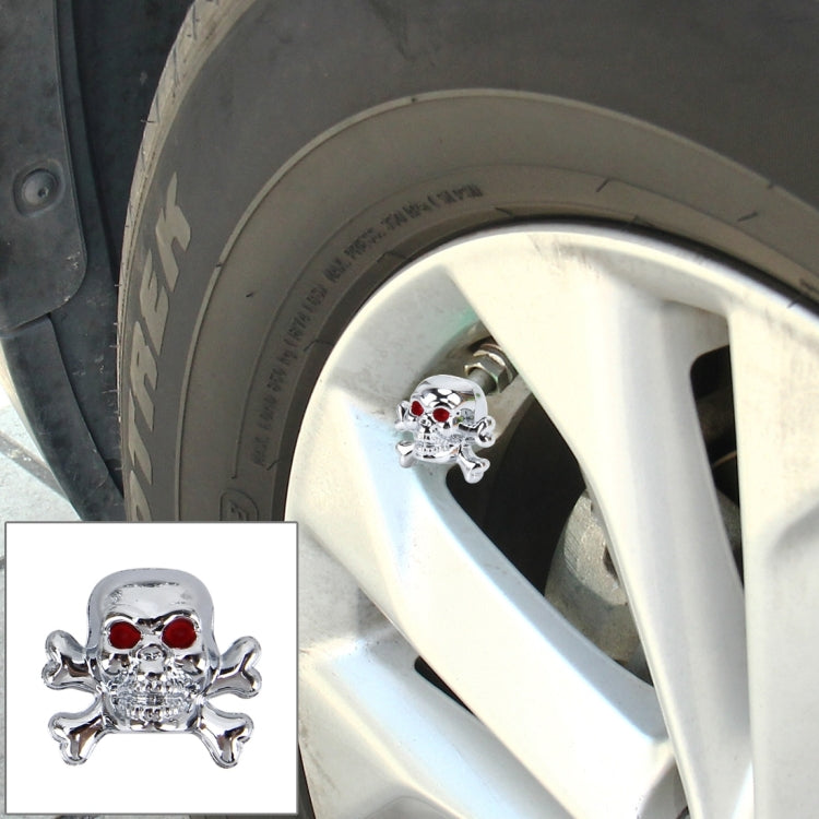 4 pezzi tappo benzina universale a forma di teschio coperchio boccaglio tappo serbatoio tappo pneumatico auto motore bicicletta tappi valvola pneumatici, Skull Shape