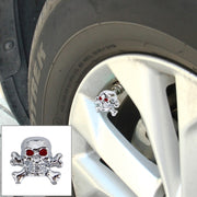 4 pezzi tappo benzina universale a forma di teschio coperchio boccaglio tappo serbatoio tappo pneumatico auto motore bicicletta tappi valvola pneumatici, Skull Shape