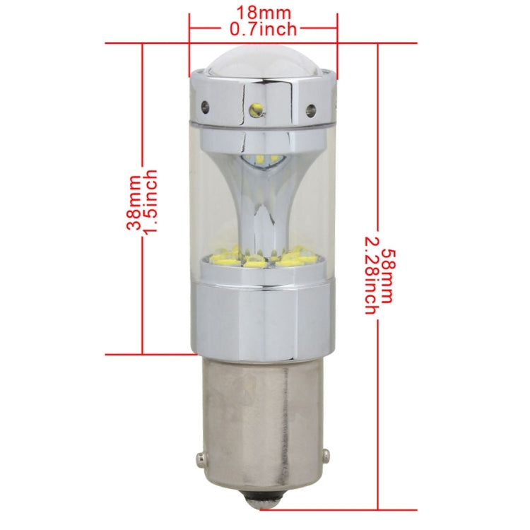 2 PCS 1156 60W 1200 LM 6000K Luci di stop per auto per auto Luce di retromarcia con 12 lampade CREE XB-D, DC 12V, 1156