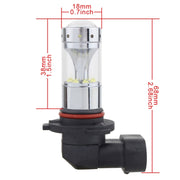 2 fendinebbia per auto 9006 60W 1200 LM 6000K con 12 lampade LED CREE XB-D, DC 12V, 9006