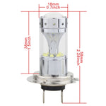 2 fendinebbia per auto H7 60W 1200 LM 6000K con 12 lampade LED CREE XB-D, DC 12V, H7