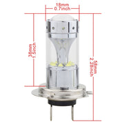 2 fendinebbia per auto H7 60W 1200 LM 6000K con 12 lampade LED CREE XB-D, DC 12V, H7