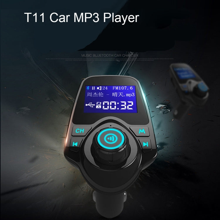 Trasmettitore FM Bluetooth T11 Lettore MP3 per auto con display a LED, supporto doppia ricarica USB, vivavoce, scheda TF e funzione di riproduzione musicale su disco U, T11