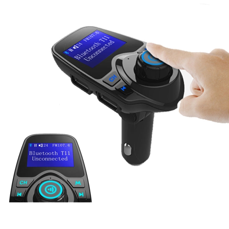Trasmettitore FM Bluetooth T11 Lettore MP3 per auto con display a LED, supporto doppia ricarica USB, vivavoce, scheda TF e funzione di riproduzione musicale su disco U, T11