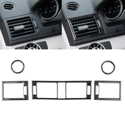 Anello di uscita aria in fibra di carbonio per auto + uscita aria intermedia + adesivo decorativo pannello uscita aria laterale per Mercedes-Benz W204 2007-2010, Air Outlet