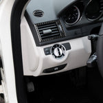 Anello di uscita aria in fibra di carbonio per auto + uscita aria intermedia + adesivo decorativo pannello uscita aria laterale per Mercedes-Benz W204 2007-2010, Air Outlet
