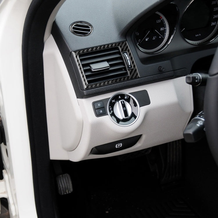 Anello di uscita aria in fibra di carbonio per auto + uscita aria intermedia + adesivo decorativo pannello uscita aria laterale per Mercedes-Benz W204 2007-2010, Air Outlet