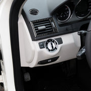 Anello di uscita aria in fibra di carbonio per auto + uscita aria intermedia + adesivo decorativo pannello uscita aria laterale per Mercedes-Benz W204 2007-2010, Air Outlet