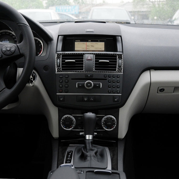 Anello di uscita aria in fibra di carbonio per auto + uscita aria intermedia + adesivo decorativo pannello uscita aria laterale per Mercedes-Benz W204 2007-2010, Air Outlet