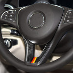 Adesivo decorativo per volante in fibra di carbonio con bandiera tedesca per auto per Mercedes-Benz, Steering Wheel (German Flag A)