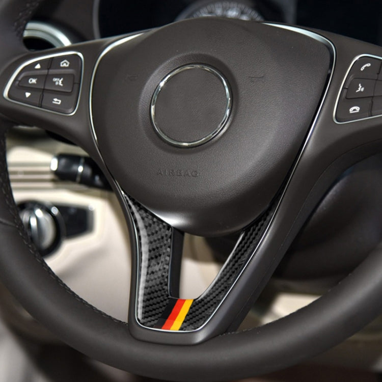 Adesivo decorativo per volante in fibra di carbonio con bandiera tedesca per auto per Mercedes-Benz, Steering Wheel (German Flag A)
