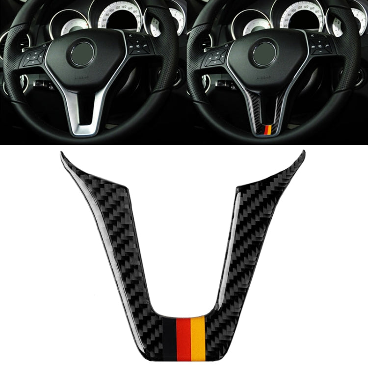 Adesivo decorativo per volante in fibra di carbonio con bandiera tedesca per auto per Mercedes-Benz, Steering Wheel (German Flag)