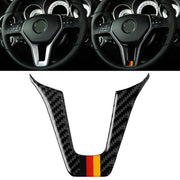 Adesivo decorativo per volante in fibra di carbonio con bandiera tedesca per auto per Mercedes-Benz, Steering Wheel (German Flag)