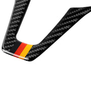 Adesivo decorativo per volante in fibra di carbonio con bandiera tedesca per auto per Mercedes-Benz, Steering Wheel (German Flag)