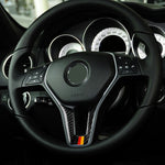 Adesivo decorativo per volante in fibra di carbonio con bandiera tedesca per auto per Mercedes-Benz, Steering Wheel (German Flag)