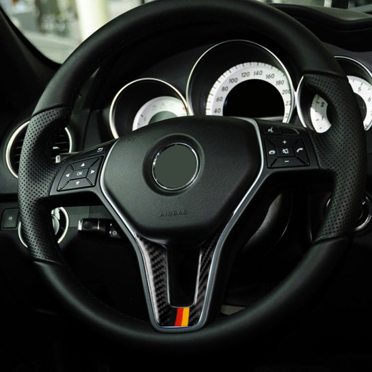 Adesivo decorativo per volante in fibra di carbonio con bandiera tedesca per auto per Mercedes-Benz, Steering Wheel (German Flag)