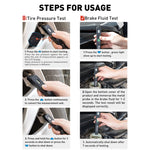 Tester per la pressione dei pneumatici liquidi del liquido dei freni dello strumento diagnostico 2 in 1 per auto, 2 in 1 Diagnostic Tool