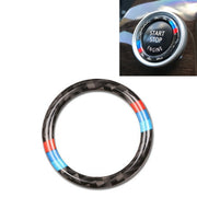 Pannello morbido in fibra di carbonio per auto, chiave di avvio del motore, anello di pulsante, adesivo decorativo per BMW E90 / E92 / E93 2005-2012, Soft  Ring Trim Decorative Sticker