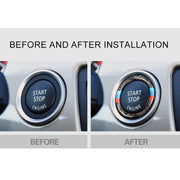 Pannello morbido in fibra di carbonio per auto, chiave di avvio del motore, anello di pulsante, adesivo decorativo per BMW E90 / E92 / E93 2005-2012, Soft  Ring Trim Decorative Sticker