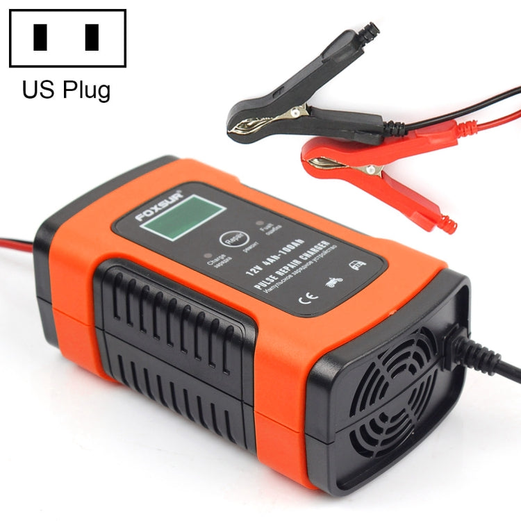 FOXSUR Caricabatterie universale intelligente 12V 6A per auto moto, lunghezza: 55 cm, presa americana, US Plug, US Plug (Yellow)