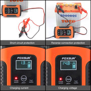 FOXSUR Caricabatterie universale intelligente 12V 6A per auto moto, lunghezza: 55 cm, presa EU, EU Plug (Red), EU Plug (Yellow)