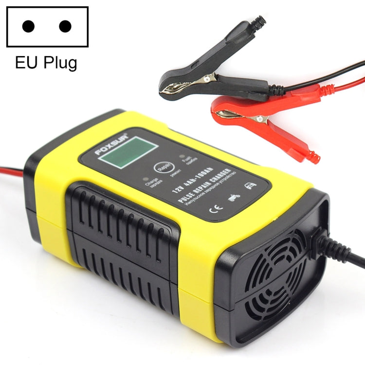 FOXSUR Caricabatterie universale intelligente 12V 6A per auto moto, lunghezza: 55 cm, presa EU, EU Plug (Red), EU Plug (Yellow)